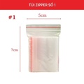 Túi zip số 1 kích cỡ 5cm x7cm