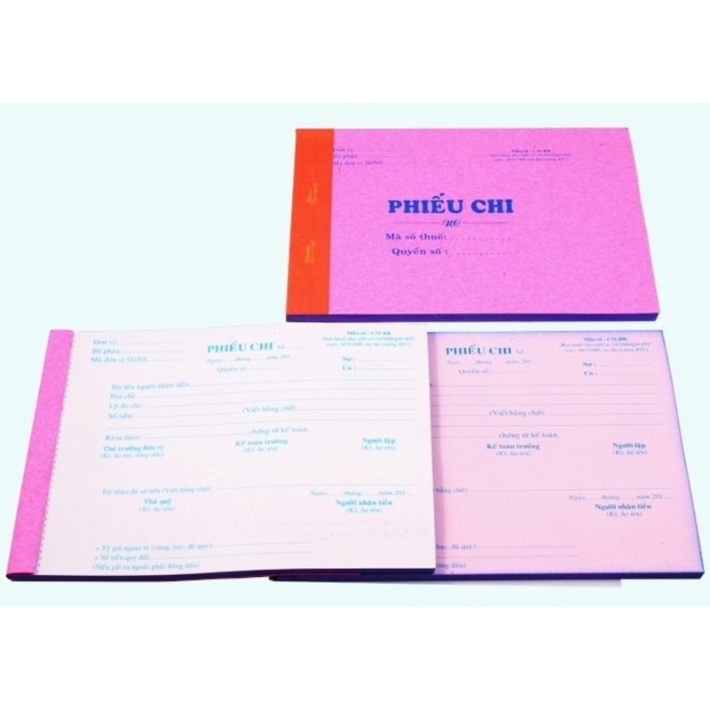 Phiếu thu chi 2 liên sử dụng giấy carbon chất lượng cao