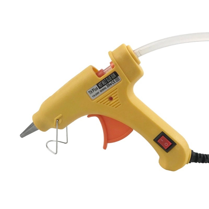 Súng bắn keo nhỏ HL-E20W nóng nhanh, mối nối chắc, có công tắc an toàn