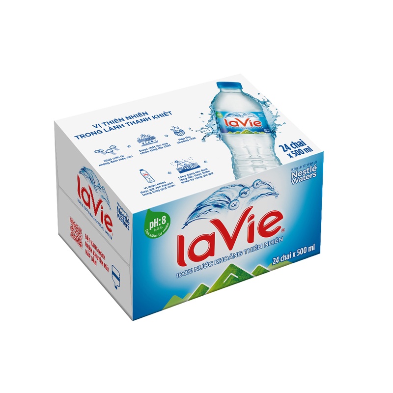 Nước Lavie chai 350/500ml giữ trọn khoáng tự nhiên mà không qua xử lý hóa học