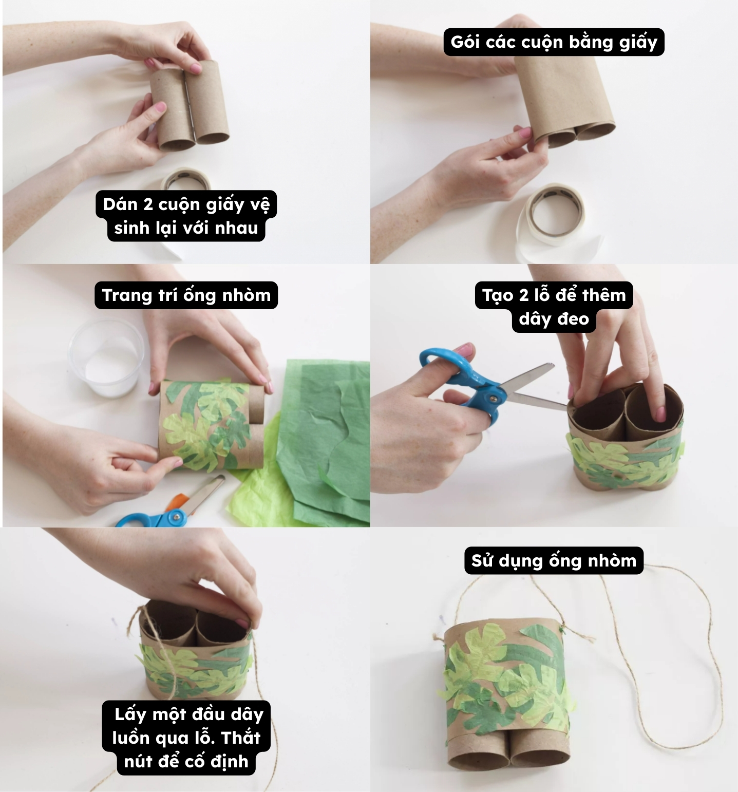 Ống nhòm handmade làm từ lõi giấy vệ sinh