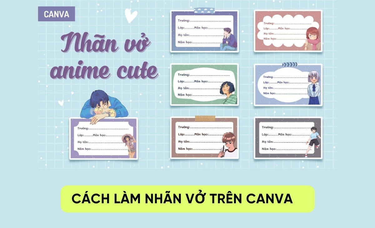 Cách làm nhãn vở trên Canva