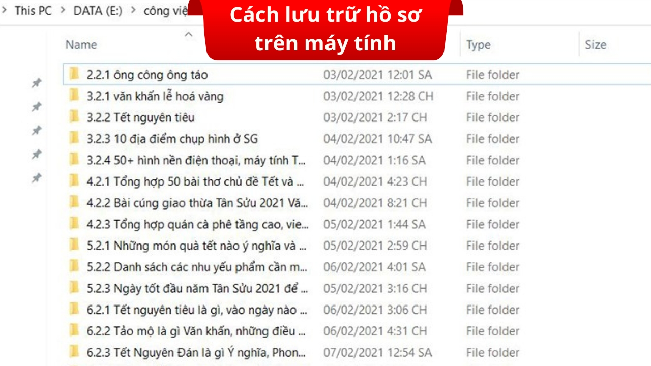 Cách lưu trữ hồ sơ trên máy tính an toàn, khoa học, hiệu quả