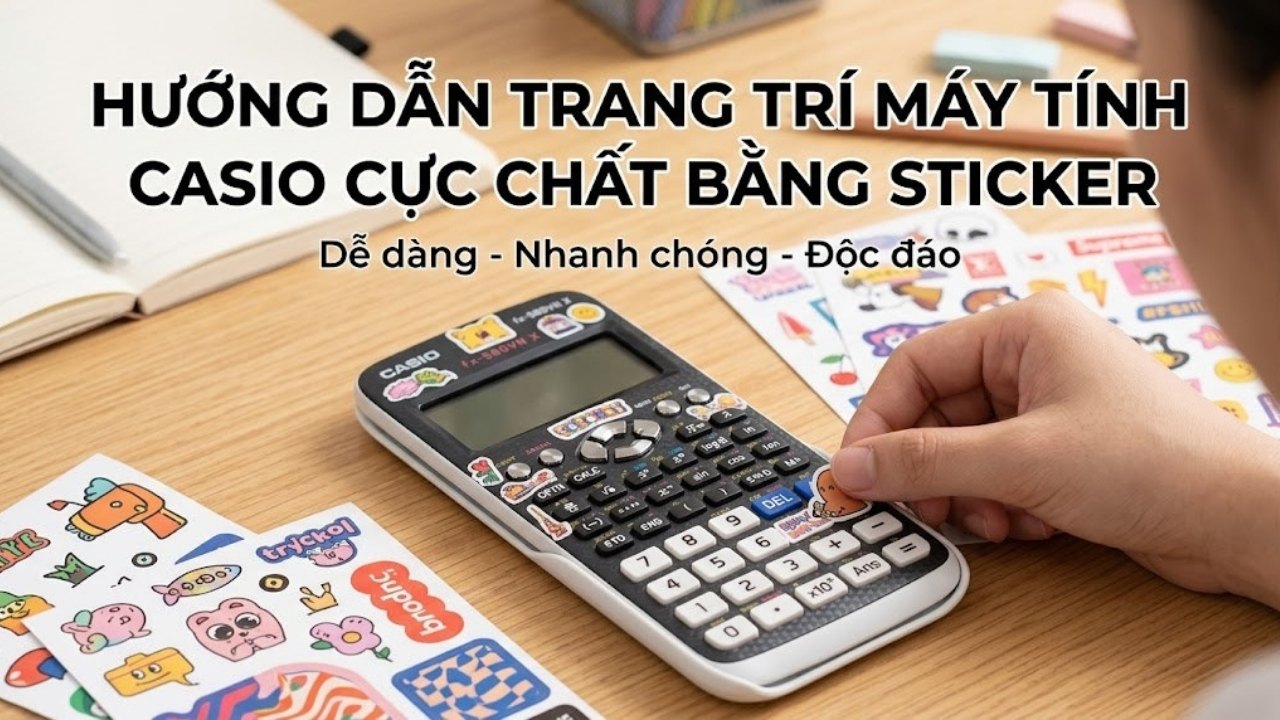 Hướng dẫn trang trí máy tính Casio cực chất bằng Sticker