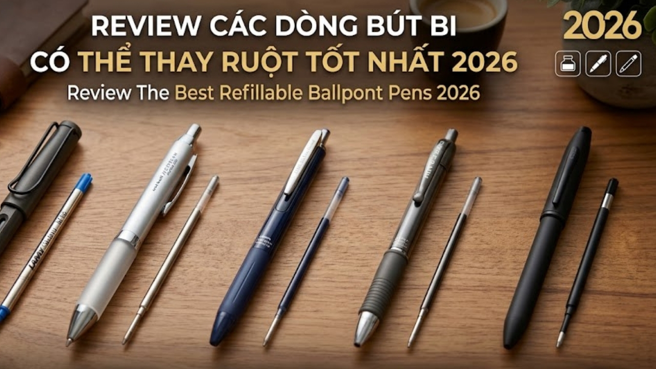 Review các dòng bút bi có thể thay ruột tốt nhất 2026