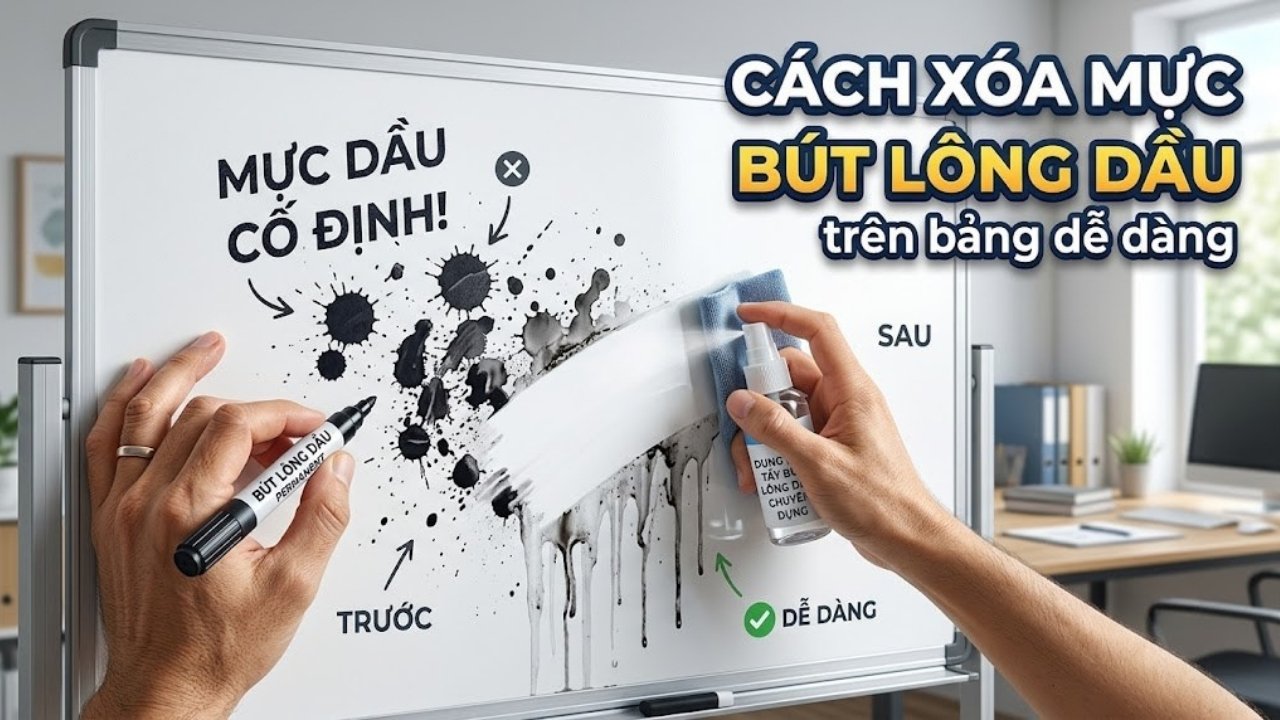 Cách xóa mực bút lông dầu trên bảng dễ dàng