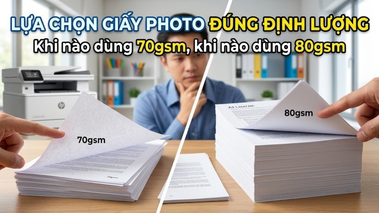 Lựa chọn giấy photo: Khi nào dùng 70gsm, khi nào dùng 80gsm?