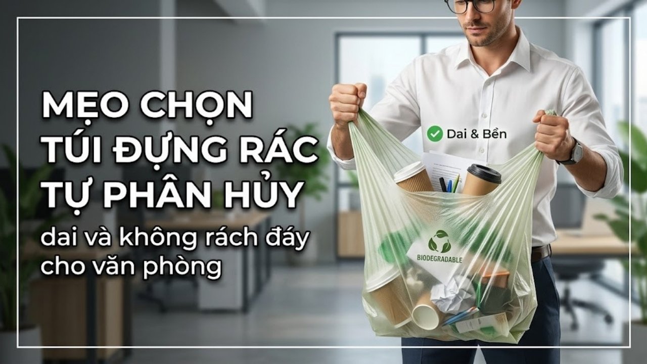 Mẹo chọn túi đựng rác tự phân hủy, dai cho văn phòng