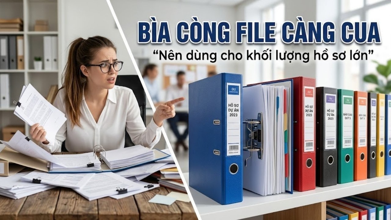 Nên dùng bìa còng (file càng cua) cho khối lượng hồ sơ lớn?