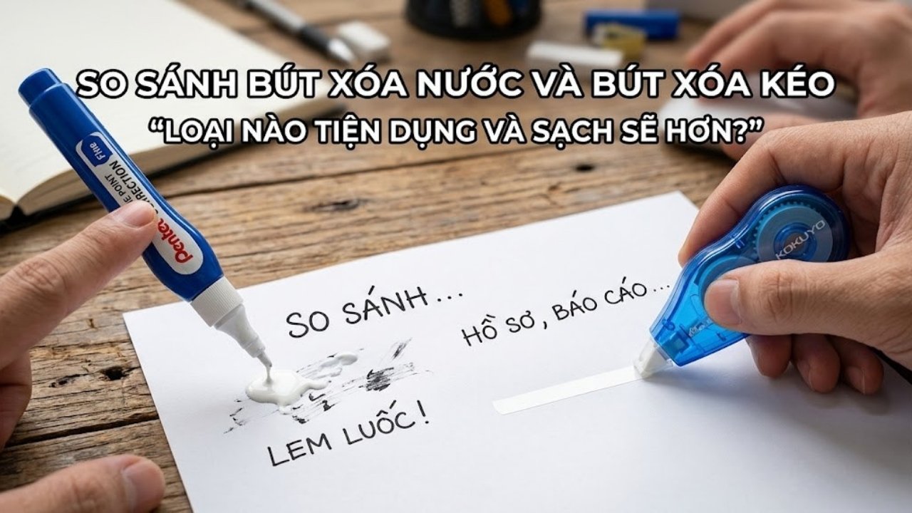 So sánh bút xóa nước và bút xóa kéo: Loại nào tiện dụng và sạch sẽ hơn?