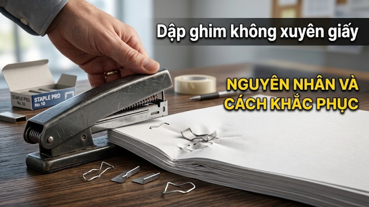 Dập ghim không xuyên giấy: Nguyên nhân và cách khắc phục