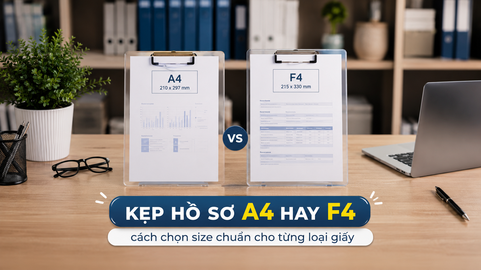 Kẹp hồ sơ A4 hay F4? Cách chọn size chuẩn cho từng loại giấy