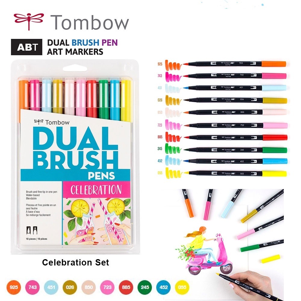 Bút Tombow Dual Brush 2 đầu fine ghi chép và brush vẽ màu