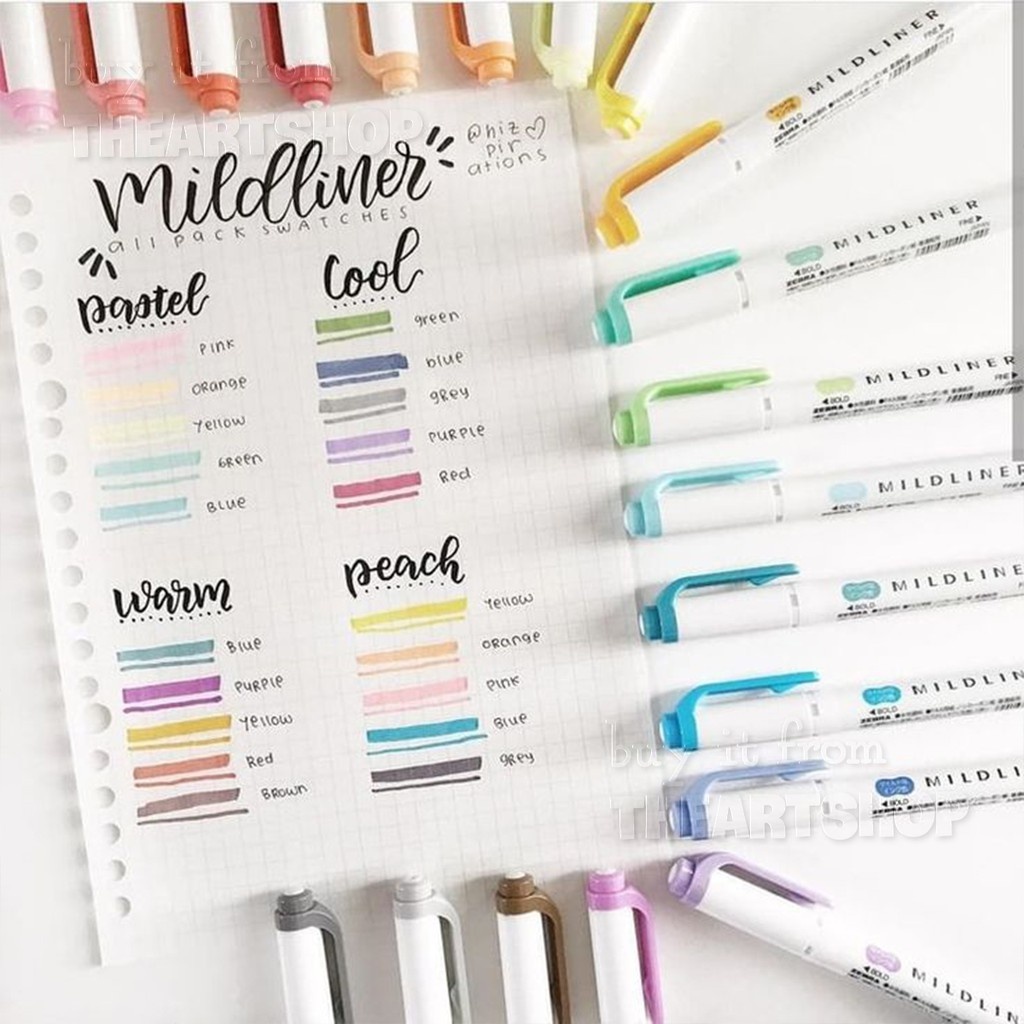 Bút Zebra Mildliner Brush màu nhẹ nhàng, không chói