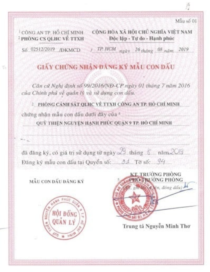 Con dấu của các tổ chức kinh tế và phi chính phủ