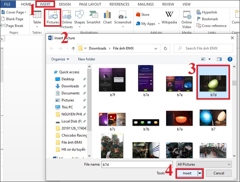 Cách chèn ảnh cơ bản trên Word