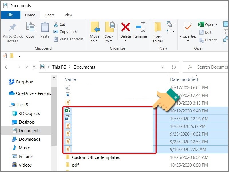 Chọn file hồ sơ muốn đưa lên OneDrive rồi copy