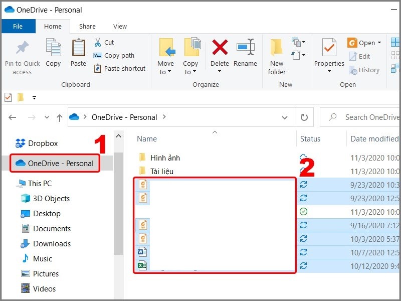 Ấn Windows E để mở File Explorer rồi chọn OneDrive, sau đó paste hồ sơ vừa copy vào thư mục OneDrive