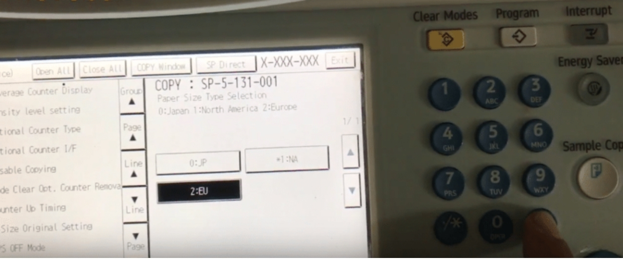 Chọn SP Direct, nhập mã code 5131, nhấn thăng để xác nhận