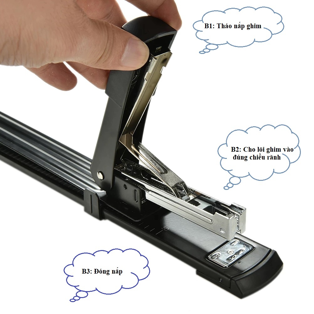 Dùng đúng kim theo số máy để không gặp lỗi bấm ghim không bấm được