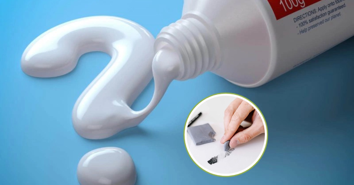 Xóa vết bút chì bằng kem đánh răng