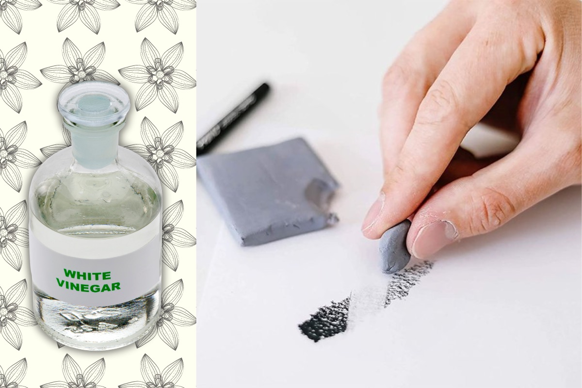 Loại bỏ vết bút chì với giấm trắng