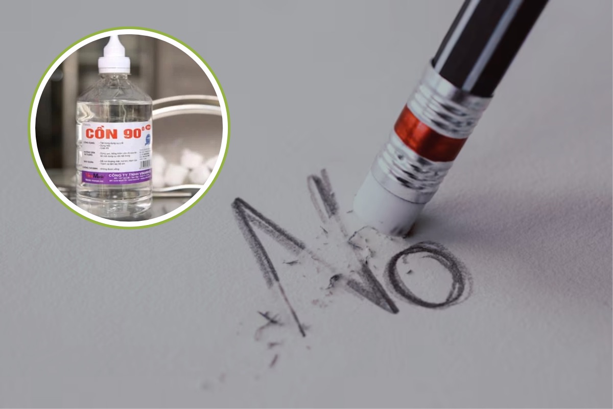 Loại bỏ vết bút chì với cồn tẩy rửa