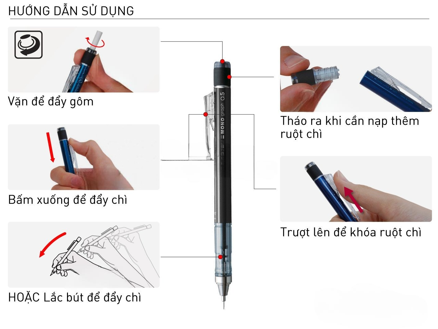 Hướng dẫn dùng bút chì bấm thế nào