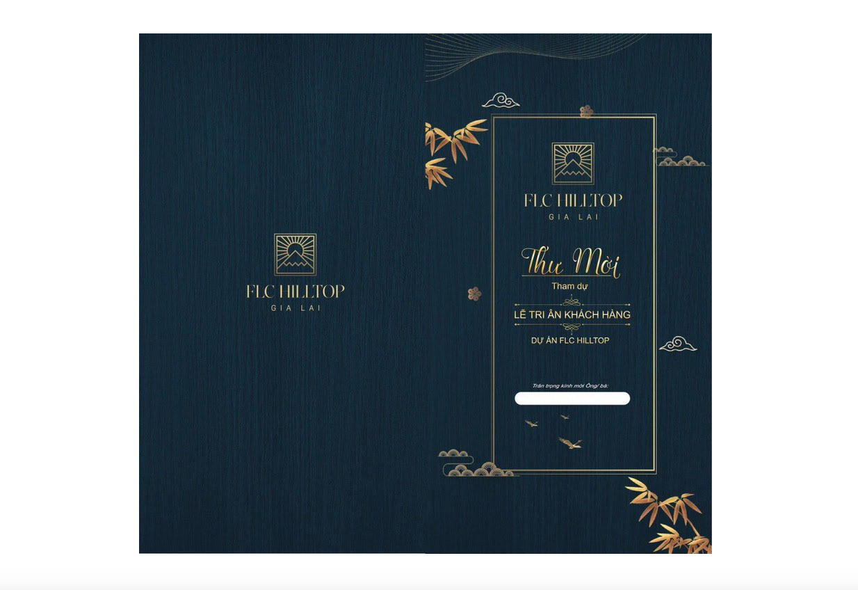 Thiệp tri ân khách hàng in giấy Couche màu xanh đậm sang trọng