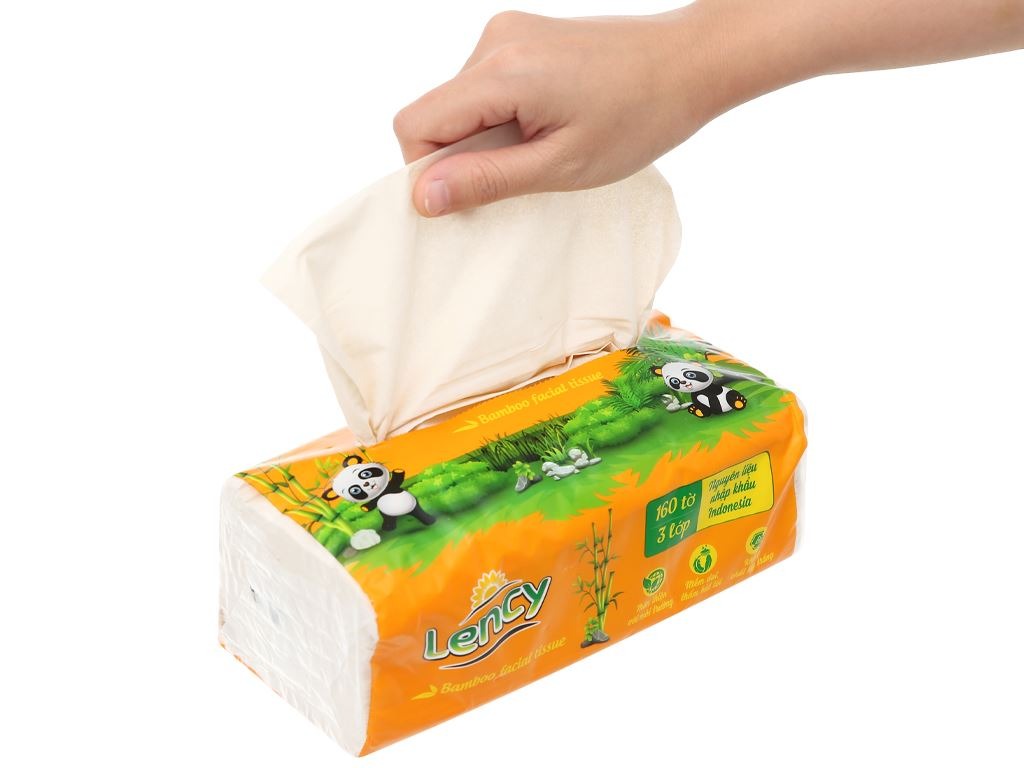 Khăn giấy 3 lớp lau mặt Lency 160 tờ