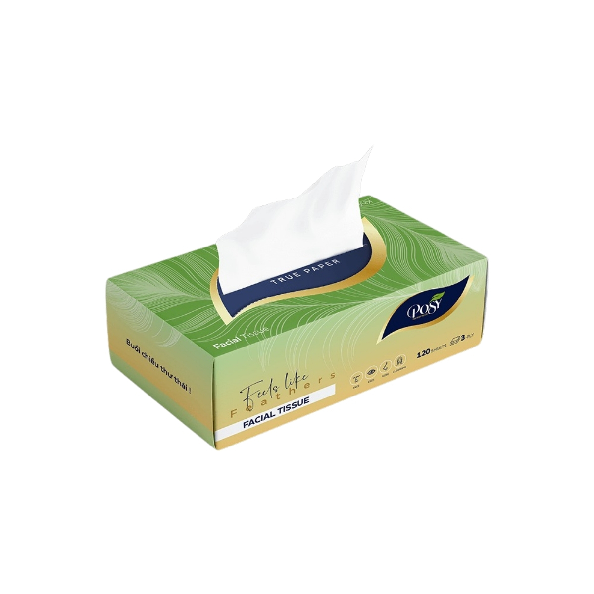 Khăn giấy cho da nhạy cảm lau mặt Posy sáng trưa chiều tối