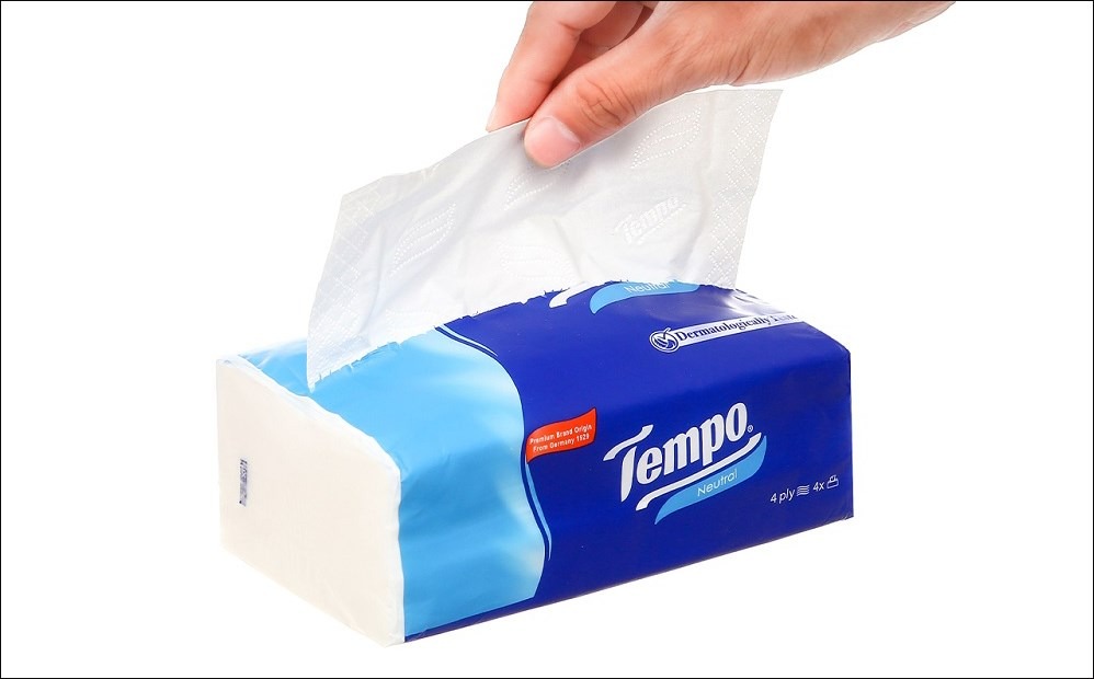 Khăn giấy rút Tempo Icy Menthol 4 lớp 90 tờ