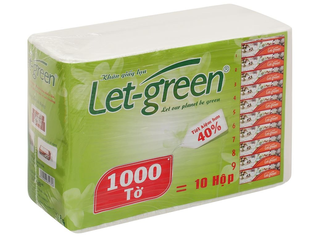 Khăn giấy lụa Let green 2 lớp