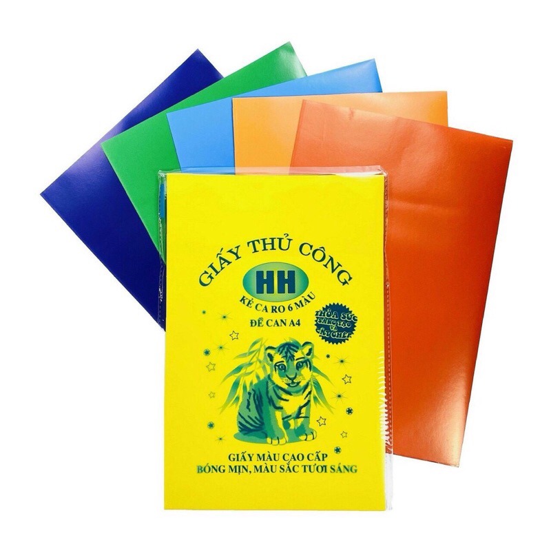 Giấy thủ công decal HH khổ A4 có kẻ caro