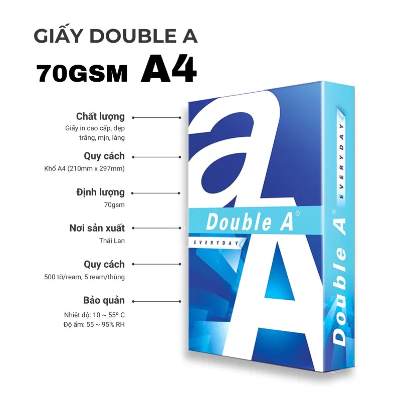 Giấy photo Double A trắng ngà vừa đủ mức khuyến nghị cho sách giáo khoa và vở học sinh