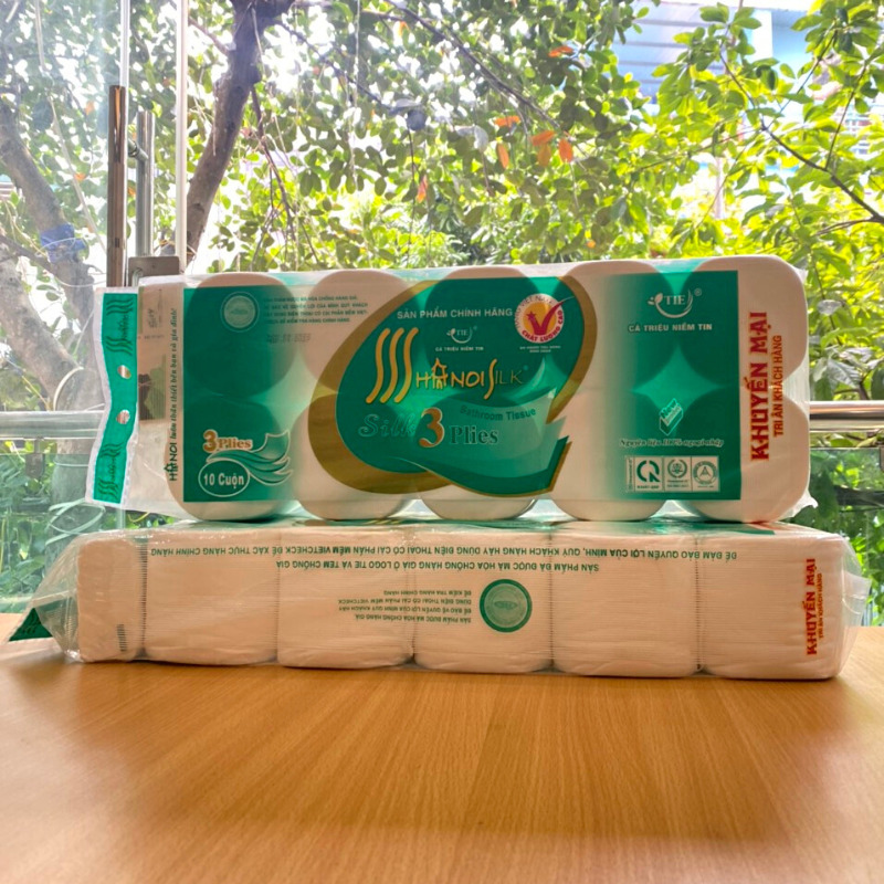 Không gian đóng gói xếp chồng gọn gàng giúp tối ưu diện tích lưu trữ của loại giấy vệ sinh Hà Nội tiết kiệm đặc ruột