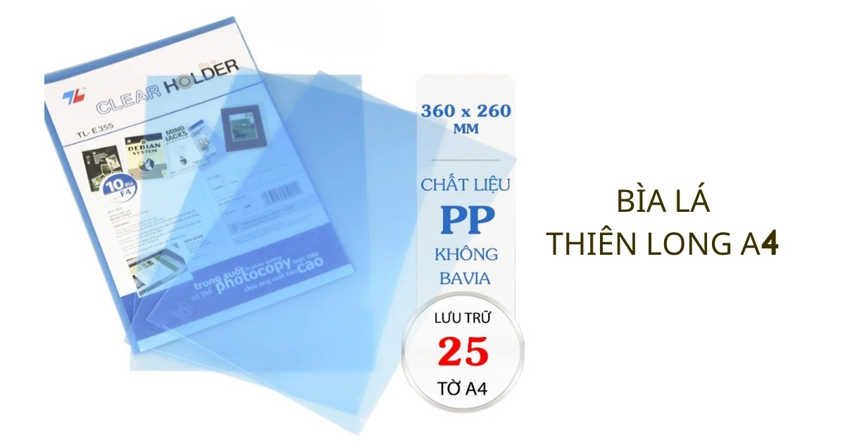 Bìa lá nhựa mỏng A4 đựng tài liệu học tập của học sinh sinh viên