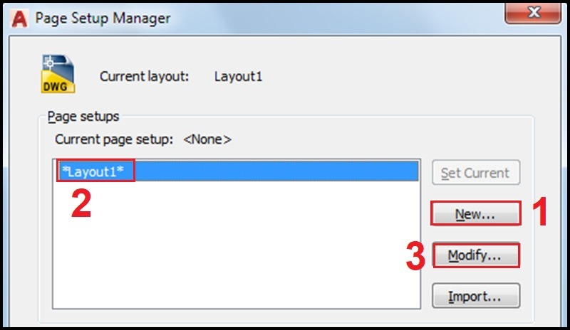 Thiết lập và lưu trữ các cấu hình in ấn khổ A2 cho từng layer tại Page Setup Manager