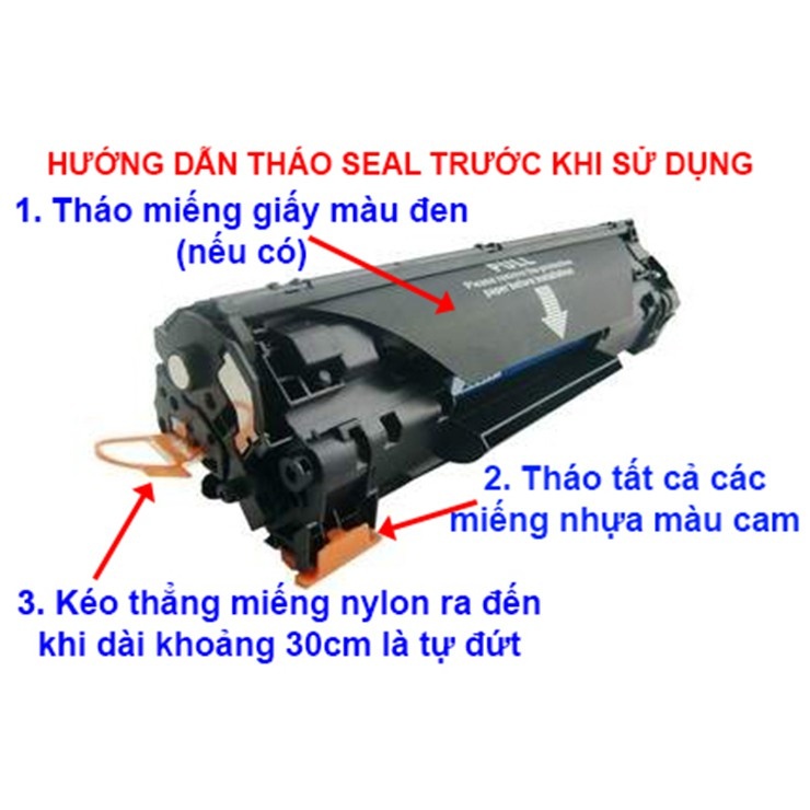 Nếu không tháo miếng seal trước khi lắp vào máy, hộp mực sẽ không hoạt động và máy in báo lỗi ngay lập tức