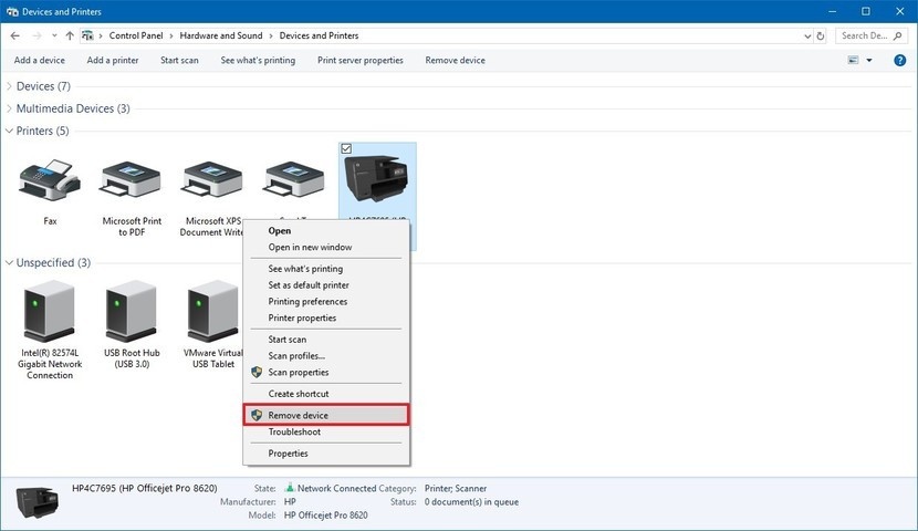 Tải lại và cài đặt lại Driver máy in khi máy in không nhận cartridge