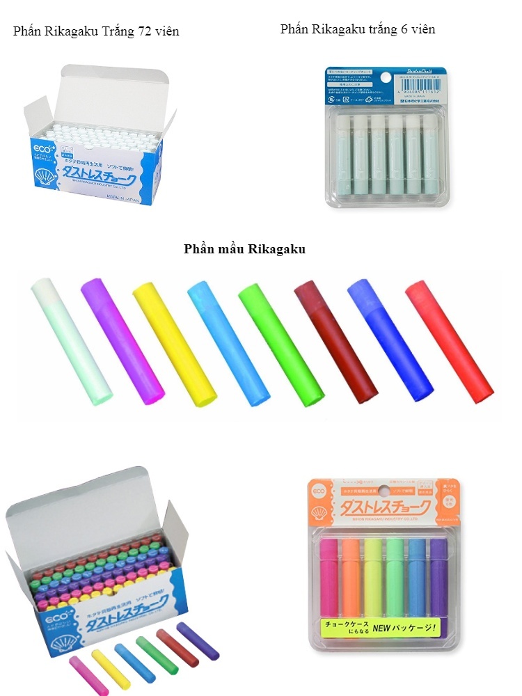 Phấn bảng nhiều màu Rikagaku