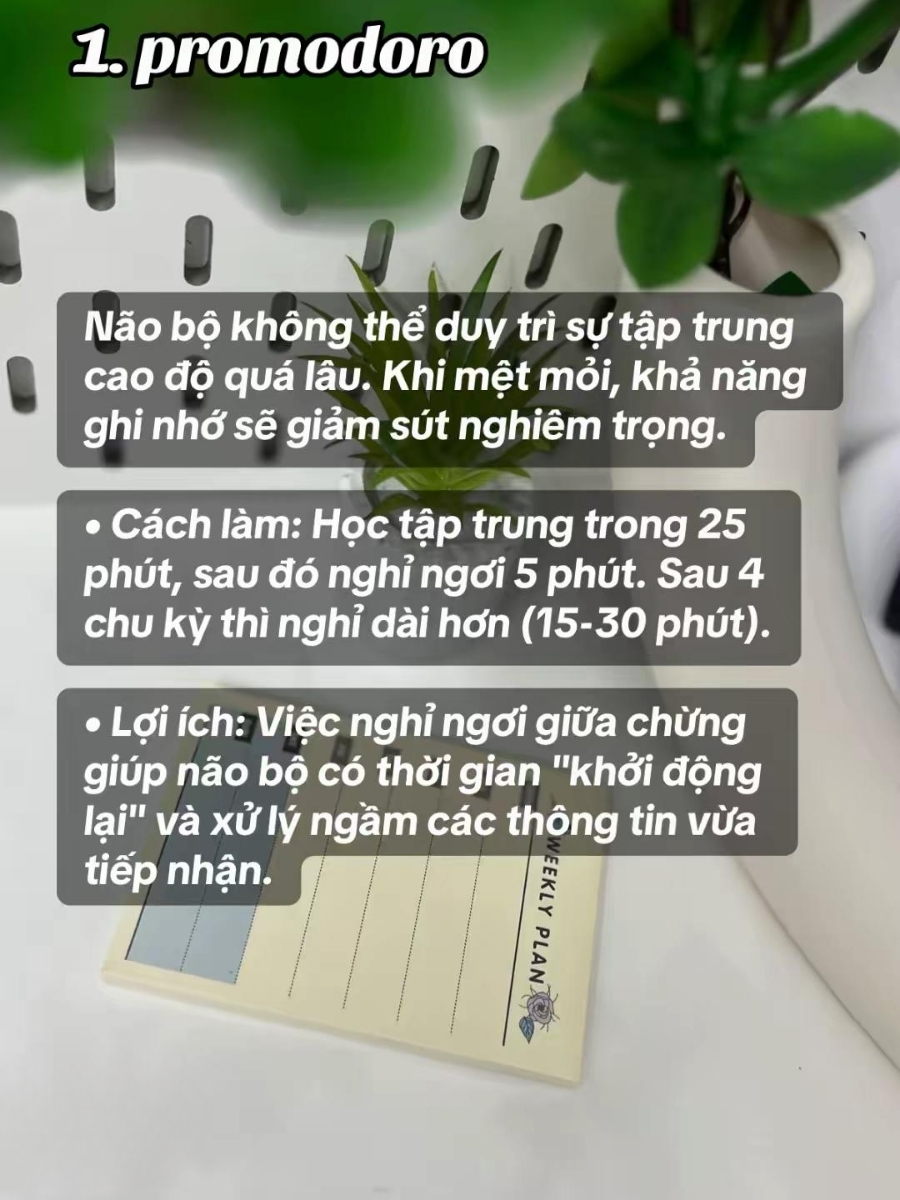 Thiết lập đồng hồ 25 phút tập trung, dồn mọi nguồn lực cho một việc duy nhất theo to-do-list trong sổ ghi chú