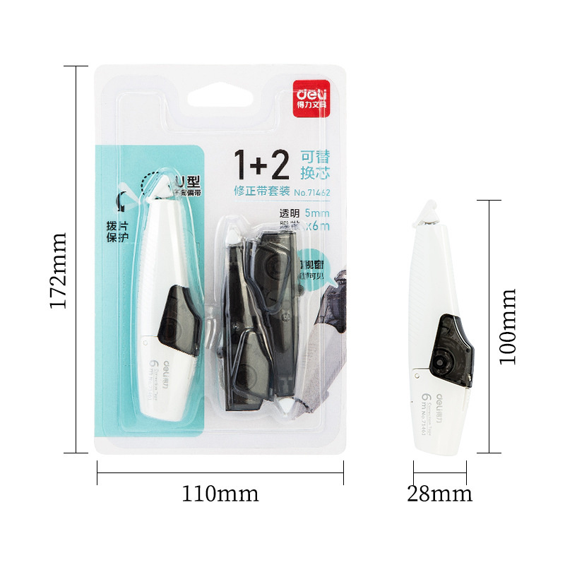 Băng xóa Deli 71462 (kèm 2 lõi thay)